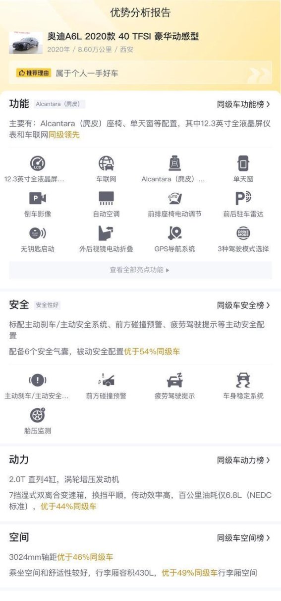 2020款奥迪A6L二手车深度解析：8.6万公里，2.0T引擎，性价比卓越