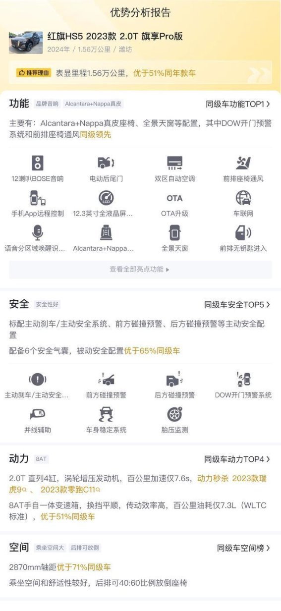 红旗HS5 2023款 2.0T 旗享Pro版：高性价比家用SUV，品质与舒适并存