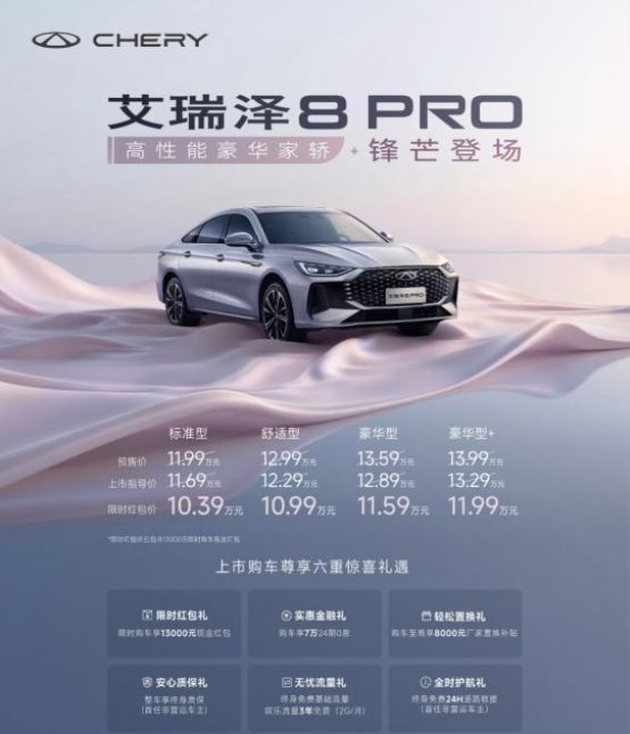 全新艾瑞泽8 PRO：定义未来豪华家轿的新标杆