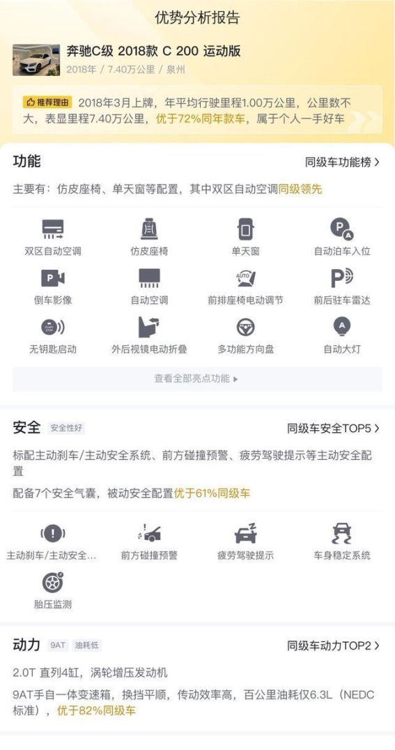 泉州白色奔驰C200二手车实测：11万多轻松拥有豪华驾驶